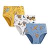 NineFit Basics 3 Pack Cotton Boys Briefs Soft Dinosaur Truck Toddler Underwear Little Boys Underwear Cute Print (Yellow, 3-4 Years) view 1