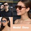 Bsreyeop Retro Aviator Sunglasses for Women Men Classic 70s Vintage Shades Trendy Big Frame Design (Black Frame/Light Red Lens A4) view 2