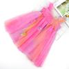 AGQT Baby Girls Tulle Tutu Dress Sleeveless Toddler Butterfly 3D Flower Print Back Girls Dresses Birthday Holiday Wedding Layered Lace Dress Rainbow Red Size 12-18M view 3