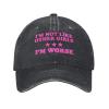 NineFit Basics I'm Not Like Other Girls I'm Worse Hat Funny Cotton Washed Cowboy Baseball Cap Adjustable Unisex Dad Hats Black view 1
