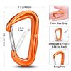 12kn (2697 lbs) and 42kn (9441 lbs) Carabiners Bundle: UIAA Certified 42kn Screwgate Locking Climbing Caribeaner Clips - Heavy Duty 12kn Hammock Caribiniers for Camping and Dog Lesh view 2
