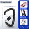 12kn (2697 lbs) and 42kn (9441 lbs) Carabiners Bundle: UIAA Certified 42kn Screwgate Locking Climbing Caribeaner Clips - Heavy Duty 12kn Hammock Caribiniers for Camping and Dog Lesh view 3