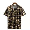 DGHM-JLMY Men's Camo Summer T-Shirt Camouflage Casual V-Neck Short Sleeve T-Shirt Fitness Stretchy V Neck Camo T-Shirt (Coffee,Medium) view 2