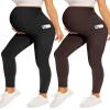 Fotociti 2/3/4 Pack Maternity Leggings With Pockets Over The Belly,Womens Pregnancy Workout Yoga Active Soft Tights Pants view 1