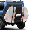 STARTWO Bike Cover for Transport On Rack, Bicycle Cover Outdoor Storage Waterproof for Transport 2 Bikes on Car Rear, with Two Elastic Straps and License Plate Window, Visible tail lights view 1