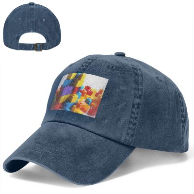 Baseball Cap Golf Dad Hat for Men Women Adjustable Baseball Hat Colorful Building Blocks Trucker Hat Cowboy Cap