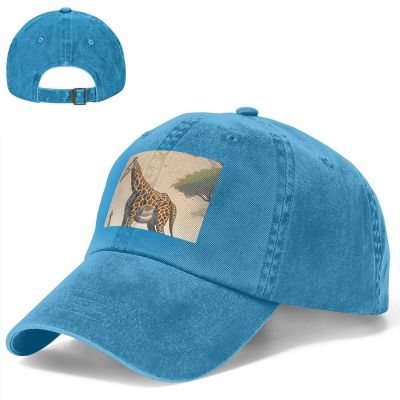 Baseball Cap Golf Dad Hat for Men Women Adjustable Baseball Hat Mother and Child Giraffe Trucker Hat Cowboy Cap Blue