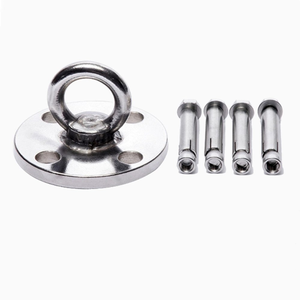 Chirp Wheel Yoga Back Wheel Circus Aerial Equipment, 80 85 90 95 100 cm Aerial Ring Set for Gymnastics Dance Fitness Training, Lightweight Stainless Steel Yoga Hoop Swing(Size:3mm Ceiling Anchor)