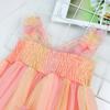 AGQT Baby Girls Tulle Tutu Dress Sleeveless Toddler Butterfly 3D Flower Print Back Girls Dresses Birthday Holiday Wedding Layered Lace Dress Rainbow Pink Size 12-18M view 2