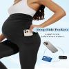 Fotociti Maternity Leggings with Pockets Over Belly Pregnancy Yoga Pants view 3
