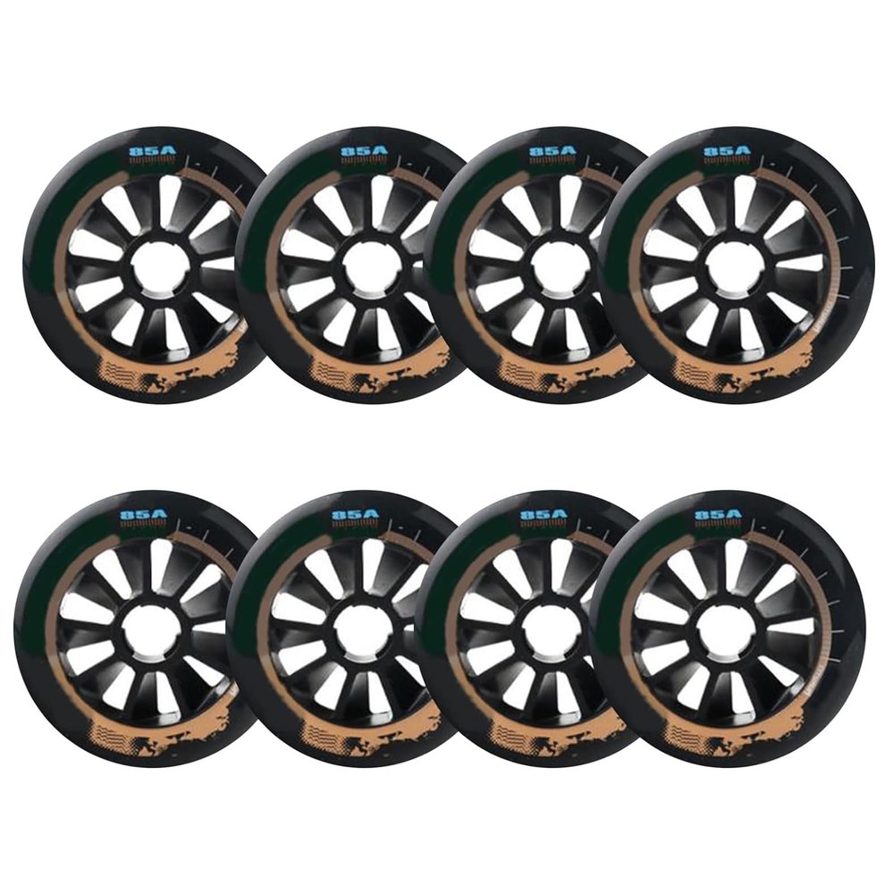 UZIAH 85A Inline Skate Wheels Indoor Outdoor Inline Skate Replacement Wheel 90Mm 100Mm 110Mm Speed Skate Wheels 8 Pcs,Black,100mm