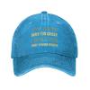 Stop Asking Why I'm Crazy I Don't Ask Why You're So Stupid Hat Funny Cotton Washed Cowboy Baseball Cap Adjustable Unisex Dad Hats Blue view 1