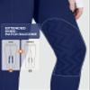 FitsT4 Sports Girls Winter Riding Breeches Kids Fleece Horse Riding Pants Knee-Patch Equestrian Schooling Tights Pockets Blue Large view 3