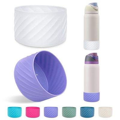 2Pcs Silicone Boot Base Sleeve for Owala Water Bottle FreeSip Twist and Flip Protective Silicone Bottom Bumper for Owala Flask Water Bottle Accessories BPA Free