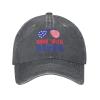 I Vote for Biden Ridin with Biden Hat Funny Cotton Washed Cowboy Baseball Cap Adjustable Unisex Dad Hats Deep Heather view 1