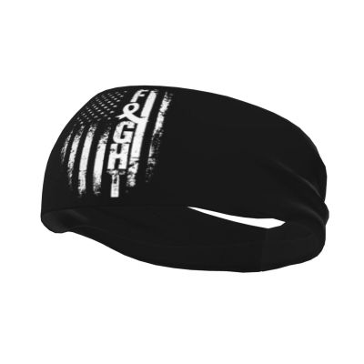 Yomconect Lung Cancer Awareness America Flag White Ribbon Sports Headbands for Men & Women Suitable for Yoga Fitness Basketball Running Fitness