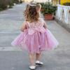AGQT Baby Girls Tulle Tutu Dress Sleeveless Infant Butterfly 3D Flower Print Back Girls Dresses Birthday Holiday Wedding Layered Lace Dress Rainbow Purple Size 6-12M view 4