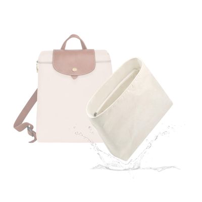 19 NeatThin Waterproof Backpack Organizer Insert, Lightweight Insert Compatible with Longchamp Backpacks, Waterproof Dupontpaper Surface and Silky Satin Interior (Craie Lining)