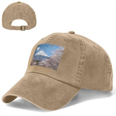 Baseball Cap Golf Dad Hat for Men Women Adjustable Baseball Hat Mt. Fuji in Early Spring Trucker Hat Cowboy Cap Natural