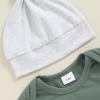 wybzd Little Brother Newborn Outfit T-Shirt Romper Top and Pants Sets Baby Coming Home Hospital Clothes Summer Clothing green 0-3 Months view 2