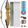 D&Q Wooden Bow and Arrow Set for Beginners Adults Youth,Handmade Wooden Bow and Arrows, Archery Bow Set Right Handed for Practice Target Game (Wood 40lb) view 1