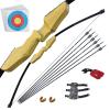 D&Q Wooden Bow and Arrow Set for Beginners Adults Youth,Handmade Wooden Bow and Arrows, Archery Bow Set Right Handed for Practice Target Game (Wood 40lb) view 3