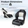 Goplus Sports Flip Up Boat Seat, Captain Bucket Seat w/Thick Sponge Bolster & Waterproof PVC Leather Upholstery, Curve Armrest & Aluminum Hinges, High Back Fishing Boat Chair (1 Pack Black & White) view 3