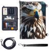 Travel Passport Wallet Passport,Family Passport Holder - Large Travel Passport Wallet Holder for Family Men Women, RFID Blocking,Lightweight Portable with Zipper Pocket,Cool Eagle view 1