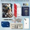 Travel Passport Wallet Passport,Family Passport Holder - Large Travel Passport Wallet Holder for Family Men Women, RFID Blocking,Lightweight Portable with Zipper Pocket,Cool Eagle view 4
