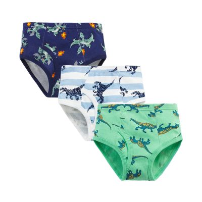 NineFit Basics Little Boys Briefs Dinosaur Truck Cute Boys Underwear Toddler Undies Kids Baby Underwear 3-Pack (White, 5-6 Years)