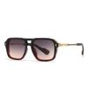 JRSMLF Sunglasses Retro Rivets Men Punk Gradient Glasses Vintage Rectangle Women Shades UV400,Black WineRed,one size view 1