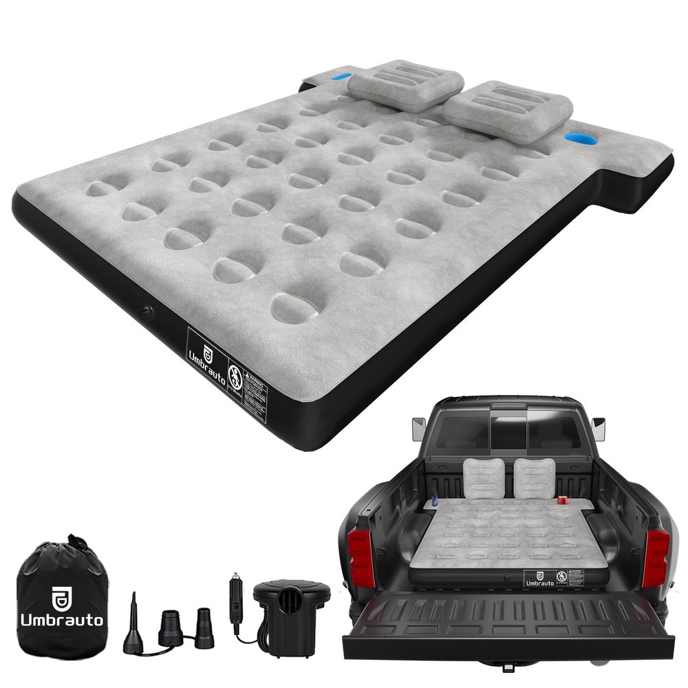 Umbrauto Truck Bed Air Mattress for 5.5-5.8ft Full Size Short Bed, Inflatable Airbed with Pump  Perfect for Autumn Camping, Road Trips, and Outdoor Use