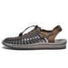 Hhhchpm Men's Wrap Toes Breathable Flat Sandals, Outdoor Beach Slip On Casual Woven Sandals (Khaki,9.5) view 1