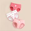 NineFit Basics 3 Pack Kids Toddler Girls Soft Solid Cotton Underwears Cute Cats Pattern Underpants Comfortable (Red, 10-12 Years) view 2