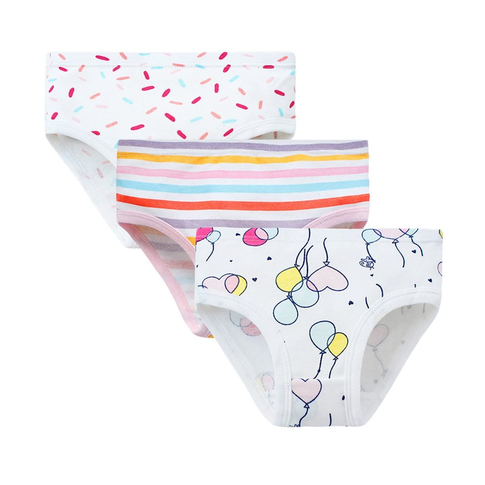 Kids Infant Girls Organic Cotton Underwear Cute Cartoon Print Briefs Trunk Comfortable Comfortable (Sky Blue, 4-5 Years)