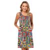 ALAZA Geometric Stylish Women Summer Dresses Casual Sleeveless Sundress with Pockets Tank Dress M Multicoloured view 3