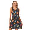 ALAZA Planet Galaxy Space Solar System Theme Women Summer Dresses Casual Sleeveless Sundress with Pockets Tank Dress M Multicoloured view 1