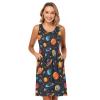ALAZA Planet Galaxy Space Solar System Theme Women Summer Dresses Casual Sleeveless Sundress with Pockets Tank Dress M Multicoloured view 3