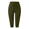 Womens Cargo Capris Summer Casual Drawstring High Waisted Hiking Pants Lightweight Capri Pants with Pockets Loose Fit Casual Capri Pants Dressy Ladies Baggy Cargo Pants view 2