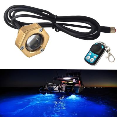 JXOFROAD IP68 Underwater 1/2" NPT Boat Drain Plug Light with APP&RF Control, 120 Beam Angle,40W,4000LM, Anti-corrosion & Smart Cooling System Marine Boat Led Light for Boat Pool Yacht FishingBlue