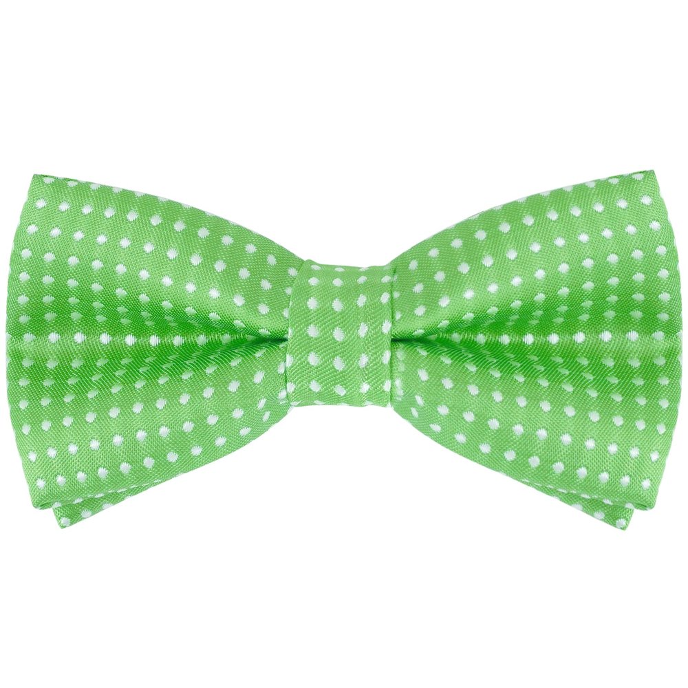 Bskifnn Dot Bow Ties Classic Adjustable Neck Bowtie for Child Boys Toddlers Wedding Party Graduation Dress up (Dots, Green)