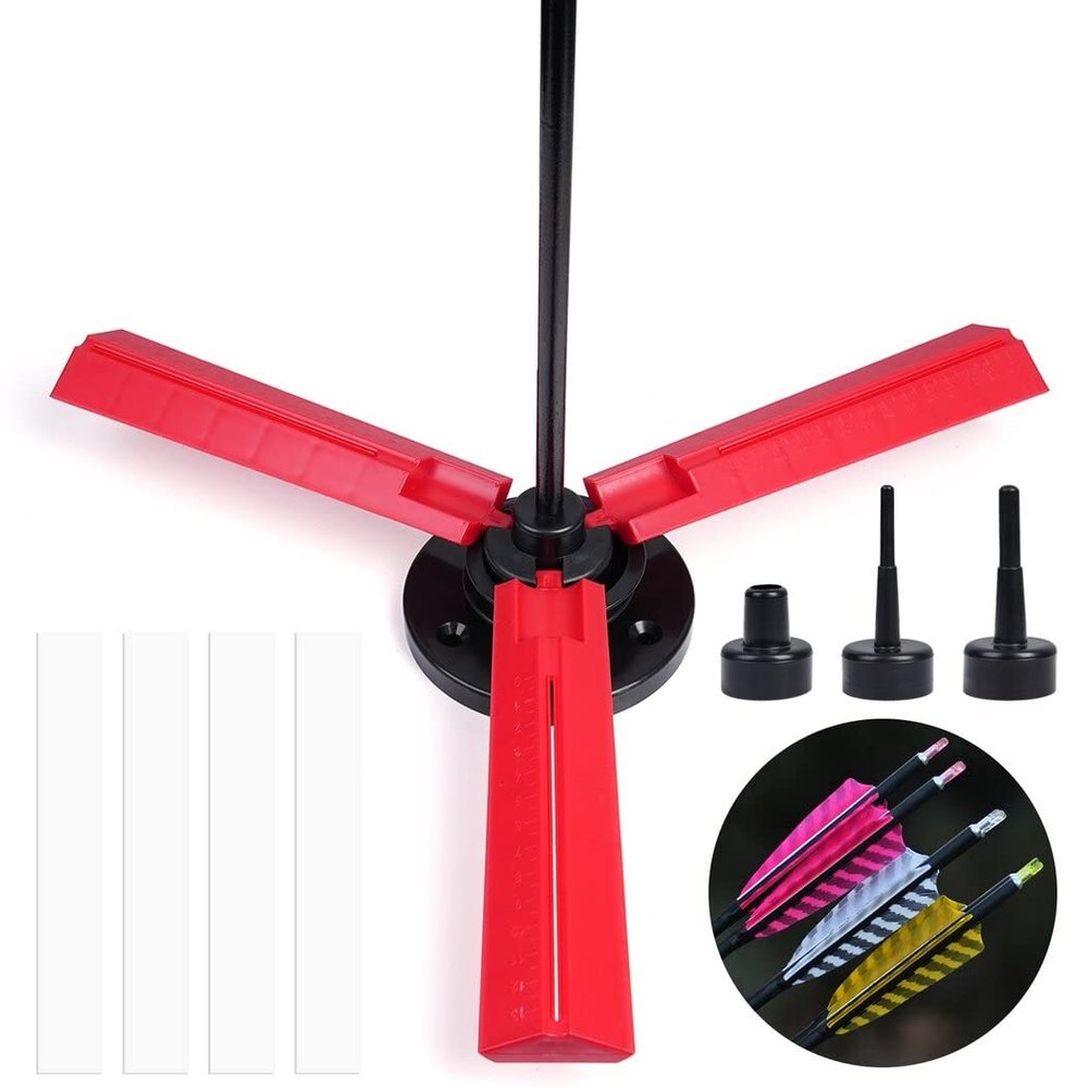 LUMINFLY DIY Archery Arrow Fletching Jig with Scales, Clamp Tool for Personalized Feathers Vanes Creation, Special Scale Stick Gift Tool for Archery Enthusiasts