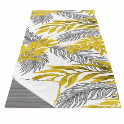Futuregrace Yoga Towel with Corner Pockets Yellow Willow Leaves Plant Leaf Sweat Absorbent Lightweight Soft Yoga Blanket 26"x70" Hot Yoga Towels for Gym Fitness Workout