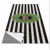 Futuregrace Yoga Towel with Corner Pockets Graduation Season Green Leaves Garland Black White Stripes Sweat Absorbent Lightweight Soft Yoga Blanket 26"x70" Hot Yoga Towels for Gym Fitness Workout view 1