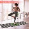 Futuregrace Yoga Towel with Corner Pockets Graduation Season Green Leaves Garland Black White Stripes Sweat Absorbent Lightweight Soft Yoga Blanket 26"x70" Hot Yoga Towels for Gym Fitness Workout view 2