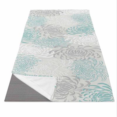 Futuregrace Yoga Towel with Corner Pockets Colorful Chrysanthemum Flower Prints Sweat Absorbent Lightweight Soft Yoga Blanket 26"x74" Hot Yoga Towels forGym Fitness Workout