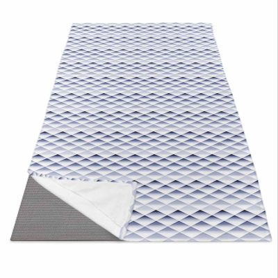 Futuregrace Yoga Towel with Corner Pockets Purple Gray Gradient Geometric Color Block Sweat Absorbent Lightweight Soft Yoga Blanket 26"x70" Hot Yoga Towels for Gym Fitness Workout