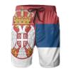 Maikeway Swim Shorts Mens Serbian Flag Drawstring Casual Summer Beach Shorts view 1