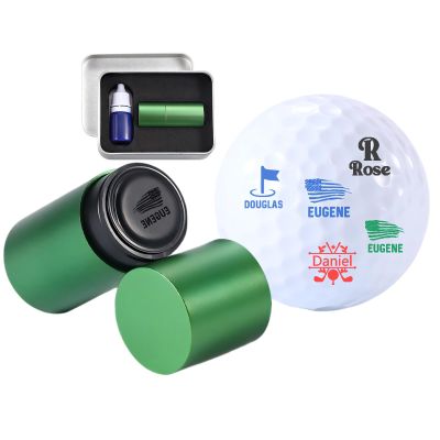 Amsgedhie Custom Golf Ball Stamp Personalized Monogram Name Golf Ball Stamper Markers Reusable Waterproof Stamp for Golf Balls Gift for Golfers (Green)