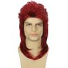 Daiaces Red Mullet Wig for Men 70s 80s Disco Wig Shoulder Length Layered Heat Resistant Synthetic Hair Cosplay Daily Party Halloween view 2